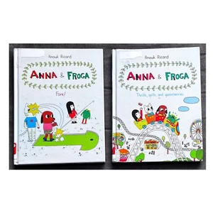 Lot 2 EXLIB Books Anna & Froga Thrills Spills & Gooseberries +Fore! Anouk Ricard - Picture 1 of 20