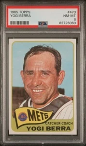 1966 Topps #470 Yogi Berra PSA 8 New York Mets - Foto 1 di 2