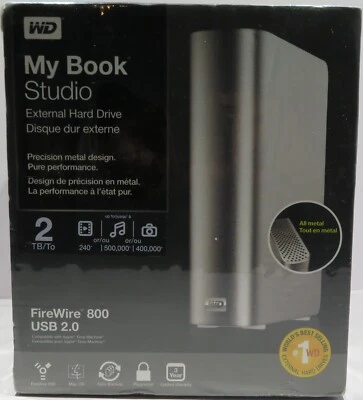 NEW WD My Book Studio 2TB USB 2.0 FireWire 800 Desktop External Hard Drive 2 TB - Image 1 of 4