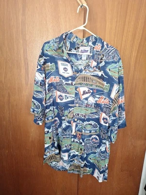 XXL New York NY Mets HAWAIIAN SHIRT Reyn Spooner WORLD SERIES 1969 1986 - Image 1 of 3