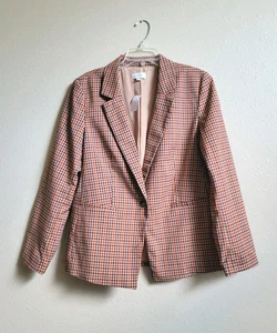 Loft Damen Karo Karo Blazer Ein Knopf Cardigan Jacke Gr. 14 - Bild 1 von 13