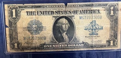 1923 $1 Silver Certificate "Horse Blanket" Note Blue Seal #550 - Image 1 of 4