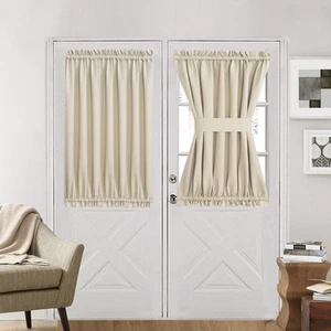 Front Door Window Curtains Blackout French Door Curtain Side Panels for Priva... - Picture 1 of 7