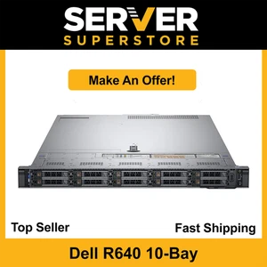 Dell PowerEdge R640 Server 2x Gold 6132 = 28 Cores H730P 256GB 10x NEW 1TB SSD - Picture 1 of 8