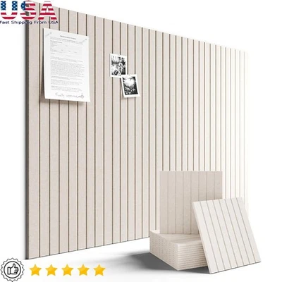 Premium Felt Board Tiles 12 Pack Sound Absorption Custom Layouts Easy Hanging US - Image 1 of 4