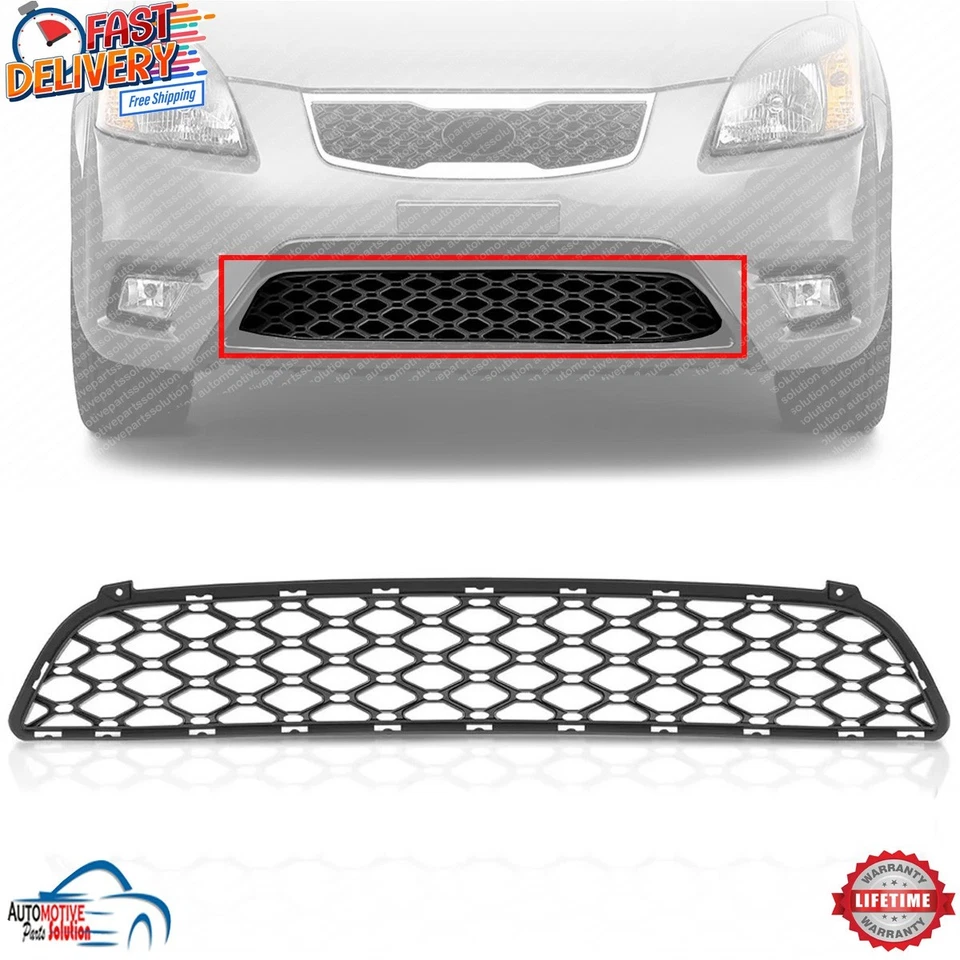 NEW FRONT CENTER BUMPER GRILLE MATTE BLACK FOR 2010-2011 KIA RIO RIO5 KI1036116 Foto 1 de 4