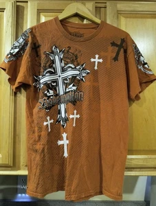 Maglietta MMA Elite Uomo M Arancione Croce Redenzione Grafica T-shirt Stile Cristiano - Foto 1 di 12