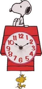 Mark Feldstein, Peanuts Snoopy'S Hundehütte mit Woodstock Pendel Pal Wanduhr - Bild 1 von 12