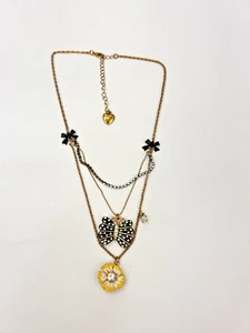 Betsey Johnson Boho Lagenlook Herz und Schmetterling Schleife Halskette Mode - Bild 1 von 6