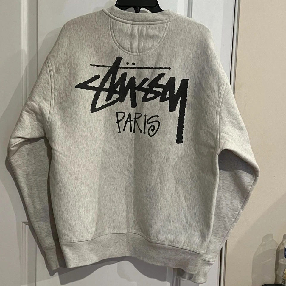 Stussy Paris Heavyweight Crewneck Sweatshirt Large Gray - Image 1 of 3