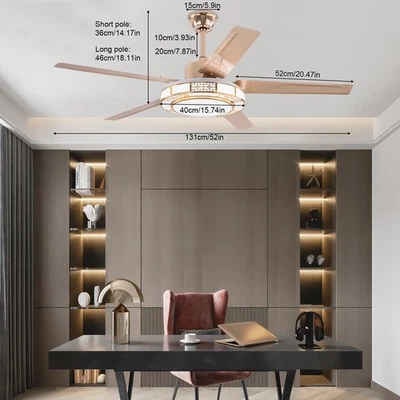52" Ceiling Fan Light with Remote Control, Modern LED Chandelier Design - Image 1 of 4