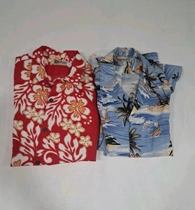 Lot (2) Mens Hilo Hattie Original Hawaiian Tropical Shirts 3XL Collared Button - Picture 1 of 11