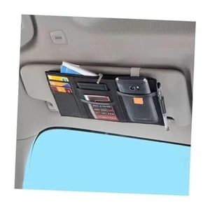 Car Sun Visor Organizer, Auto Interior Visor Storage Pouch Holder 1 PCS Black - Picture 1 of 7