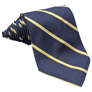Brooks Brothers Repp Tie 58"x 3 5/8" Blue Yellow Striped Silk USA Brooks Basics - Picture 1 of 7