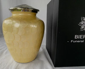 Cremation Urn for Adult Human Ashes - Golden Brown & Silver - 200 pounds - Picture 1 of 3