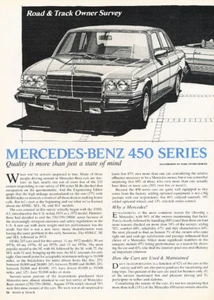 1977 Mercedes Benz 450SE Owner Survey Original Article - Picture 1 of 1