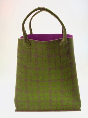  XXL Shopper Tasche Nadelfilz - super stabil 30x42x22 cm moos-heide  - Bild 1 von 4