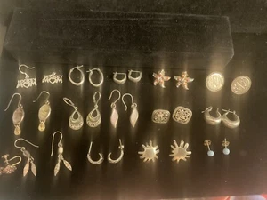 LOTE DE 15 PENDIENTES DE PLATA ESTERLINA 925 DE COLECCIÓN Marcados en México - Imagen 1 de 23