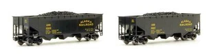 Z Scale Z Gauge WDW Full Throttle 4008-2 Alaska Railroad 40' Hopper 2 Car Set #2 - Picture 1 of 6