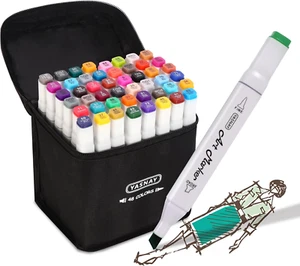 Dual Tip Alcohol Markers Set, 48 Colors for Art, Sketching, and Coloring - Picture 1 of 6