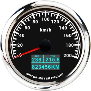 W PRO 85mm 4 In 1 GPS Speedometer with Odometer COG Trip 200 KMH For Car Marine - Picture 1 of 9
