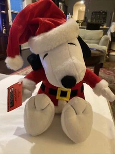 SNOOPY Papá Noel 14" Peluche Relleno Navidad SELLO Cacahuetes - Imagen 1 de 10