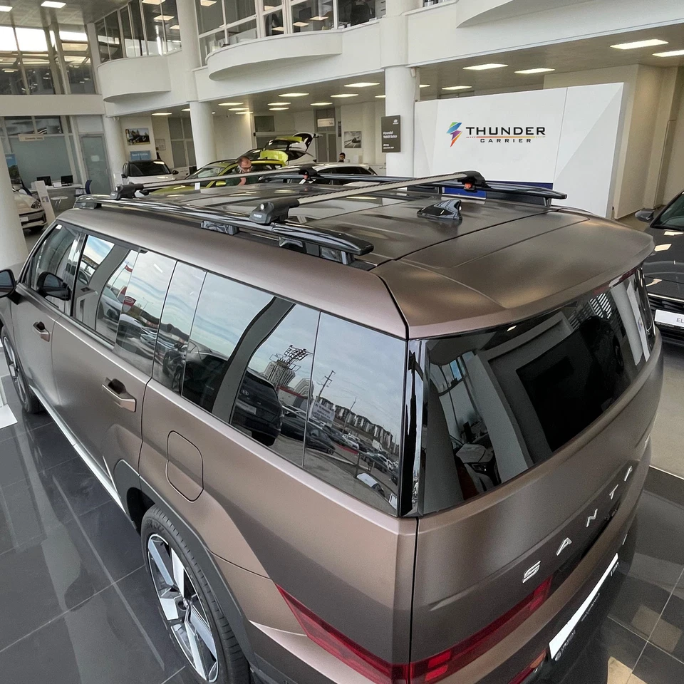 For Hyundai Santa Fe 2024-25 Roof Racks Cross Bars  Gray Anti-Theft System Foto 1 de 4