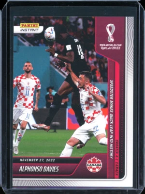 2022 Panini "instant" World Cup ALPHONSO DAVIES #57 Canada's 1st Goal - 757 MADE - Image 1 of 2