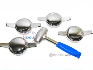Zenith Smooth Chrome Knock-Offs and USA Made Hammer for Lowrider Wire Wheels (M) - Picture 1 of 6