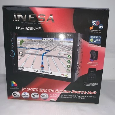nesa  ns-705nhb navigation Bluetooth usb gps 2 din 7” Android Link dvd cd new ￼￼ - Image 1 of 4