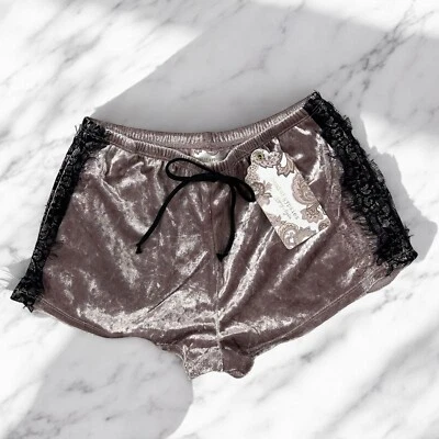Шорты для сна Band of Gypsies размер Small измельченный бархат цыганские ночи кружевные карманы - Изображение 1 из 4