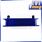 10 Row AN10 AN-10 Universal Mocal Style Engine Transmission Oil Cooler Blue