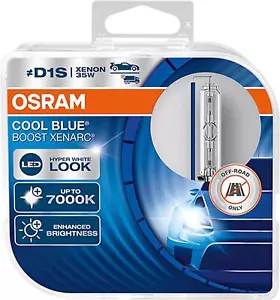 Osram XENARC Cool Blue Boost Hyper Blue D1S HYPER WHITE LOOK Xenon 7000K(Twin) - Picture 1 of 2
