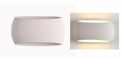 Applique Lampada Interno Rettangolo Gesso Bianco Doppia Fascio di Luce GS-5021 - Immagine 1 di 2