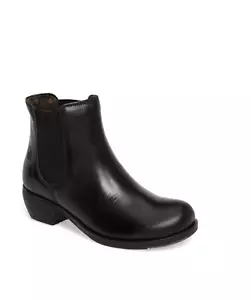 NIB Fly London MAKE Chelsea Black Leather Boot Size EU 38 - Picture 1 of 6