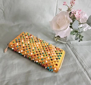 Women's Christian Louboutin Multicolor Spikes Leather Continental Wallet... - Picture 1 of 18
