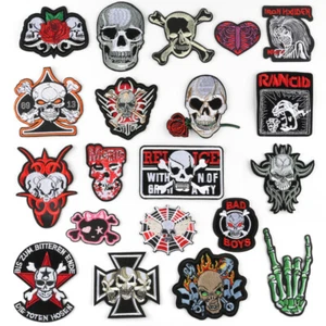 20 Pieces Rock Punk Band Patch Embroidered Iron-on Patches for Halloween Jackets - Picture 1 of 11