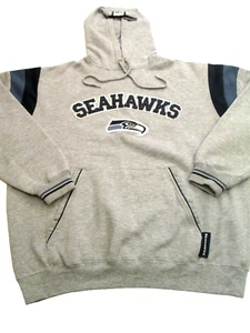 Seattle Seahawks Hoodie Men's Gray Pullover Sewn Logo Cotton Fleece NFL Brand - Picture 1 of 12