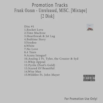 R&B/Soul.. White CD. Frank Ocean - Unreleased, MISC. [Mixtape] [DISK #1] Foto 1 de 2