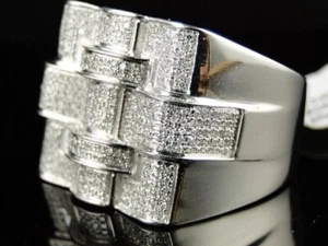 Men's 4 Ct Round Cut Real Moissanite Tester Pass Engagement Ring 925 Silver - Picture 1 of 7