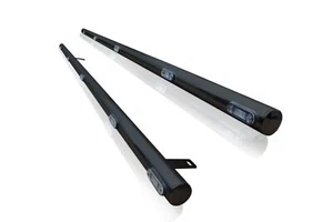 Side Bars BLACK + Amber LEDs For LDV Maxus V80 LWB Stainless Tubes Steps Boards - Picture 1 of 7