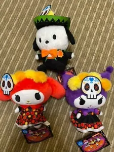 Kuromi My Melody Pochakko Calavera Carnaval Halloween Peluche Muñeca Set de 3 sanrio - Imagen 1 de 2