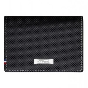 S.T. Dupont Black Perforated Leather Card Holder Wallet, 170404, New In Box - Picture 1 of 7