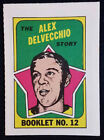 1971-72 Topps Story Booklet #12 Alex Delvecchio Detroit Red Wings (HOF) Pas de neuf