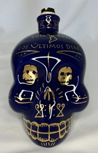 KAH Tequila 750ml Skull Day of the Dead #2522/18000 Gold blau handbemalt - Bild 1 von 13