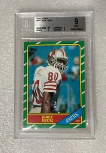 1986 Topps Football Jerry Rice Rookie Card RC #161 BGS 9 San Francisco 49ers - Picture 1 of 3