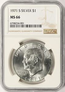 1971-S Silver Eisenhower Dollar Ike $1 NGC MS66