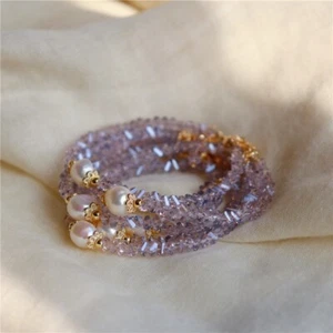 Pulsera Amatista Irregular con Perla Barroca Natural Elegancia Minimalista Mujer - Imagen 1 de 12