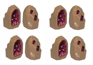 Lego Dark Tan Rock 1 x 1 Geode Glitter Trans-Dark Rosa Modello Cristallo Lotto di 8 - Foto 1 di 1
