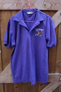 Embroidered SOUTHERN 100 Motorcycle logo on Purple KUSTOM KIT Small Polo Shirt - Picture 1 of 3